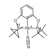 (2,6-bis[di(tert-butyl)phosphinito]benzen-1-yl)(dinitrogen)rhodium(I)结构式
