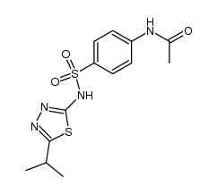 N-acetyl-sulfanilic acid-(5-isopropyl-[1,3,4]thiadiazol-2-ylamide)结构式