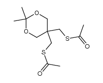 5,5-bis-(acetylmercapto-methyl)-2,2-dimethyl-[1,3]dioxane结构式