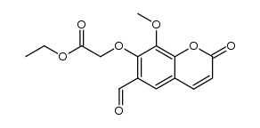 (6-formyl-8-methoxy-2-oxo-2H-chromen-7-yloxy)-acetic acid ethyl ester Structure