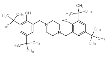 1,4-双(2-羟基-3,5-二-叔-丁基苯基)哌嗪结构式