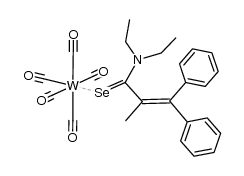 pentacarbonyl(N,N-diethyl-2-methyl-3,3-diphenylselenoacrylamide)tungsten Structure