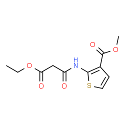 2-(3-乙氧基-3-氧代丙酰胺)噻吩-3-羧酸甲酯结构式