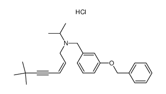 (Z)-N-(6,6-dimethyl-2-hepten-4-ynyl)-N-isopropyl-3-benzyloxybenzylamine hydrochloride结构式