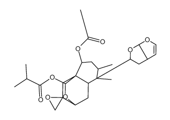 Caryoptinol,O18-deacetyl-3-deoxy-2,18-epoxy-O18-(2-methyl-1-oxopropoxy)-,(2alpha,18R) Structure