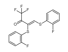 (Z)-1,1,1-trifluoro-3,4-bis-(2-fluoro-phenylsulfanyl)-but-3-en-2-one结构式