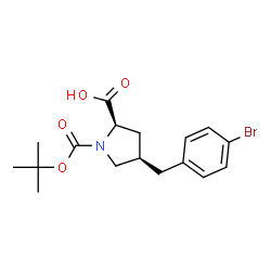 (2R,4R)-1-BOC-4-(4-BROMOBENZYL)-PYRROLIDINE-2-CARBOXYLICACID structure