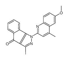 1-(6-methoxy-4-methylquinolin-2-yl)-3-methylindeno[1,2-c]pyrazol-4-one结构式