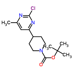 2-Methyl-2-propanyl 4-(2-chloro-6-methyl-4-pyrimidinyl)-1-piperidinecarboxylate结构式