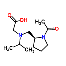 N-{[(2S)-1-Acetyl-2-pyrrolidinyl]methyl}-N-isopropylglycine结构式