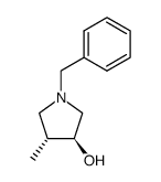 (3S,4R)-N-benzyl-3-hydroxy-4-methylpyrrolidine结构式