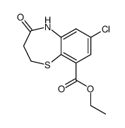 7-Chloro-4-oxo-2,3,4,5-tetrahydro-benzo[b][1,4]thiazepine-9-carboxylic acid ethyl ester结构式