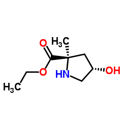 D-Proline, 4-hydroxy-2-methyl-, ethyl ester, trans- (9CI)结构式