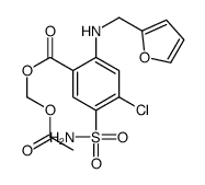 acetyloxymethyl 4-chloro-2-(furan-2-ylmethylamino)-5-sulfamoylbenzoate结构式