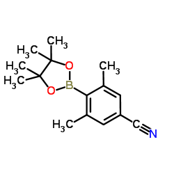2,6-Dimethyl-4-cyanophenylboronic acid pinacol ester结构式