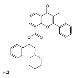 (1-phenyl-2-piperidin-1-ylethyl) 3-methyl-4-oxo-2-phenylchromene-8-carboxylate,hydrochloride结构式