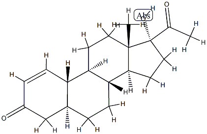 (17R)-17-Hydroxy-19-nor-5α-pregn-1-ene-3,20-dione结构式