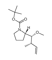 (2S,1'R,2'S)-N-(tert-butoxycarbonyl)-2-(1'-methoxy-2'-methyl-3'-butenyl)-pyrrolidine结构式