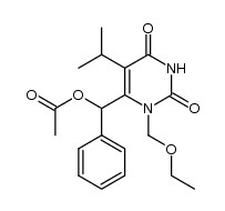 6-(acetoxyphenylmethyl)-1-(ethoxymethyl)-5-isopropyluracil Structure