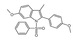 1-(benzenesulfonyl)-6-methoxy-2-(4-methoxyphenyl)-3-methylindole Structure