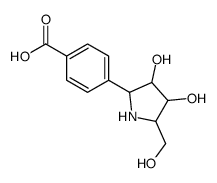 Benzoic acid, 4-(2S,3S,4R,5R)-3,4-dihydroxy-5-(hydroxymethyl)-2-pyrrolidinyl- structure