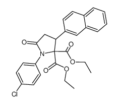 1-(4-Chloro-phenyl)-3-naphthalen-2-yl-5-oxo-pyrrolidine-2,2-dicarboxylic acid diethyl ester Structure