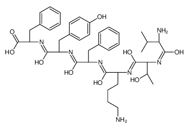(2S)-2-[[(2S)-2-[[(2S)-2-[[(2S)-6-amino-2-[[(2S,3R)-2-[[(2S)-2-amino-3-methylbutanoyl]amino]-3-hydroxybutanoyl]amino]hexanoyl]amino]-3-phenylpropanoyl]amino]-3-(4-hydroxyphenyl)propanoyl]amino]-3-phenylpropanoic acid结构式