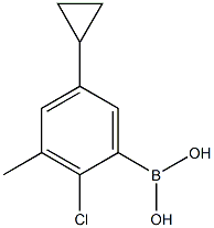 2-Chloro-3-methyl-5-cyclopropylphenylboronic acid结构式