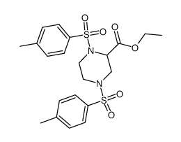 ethyl N,N'-di-(p-toluenesulfonyl)piperazine-2-carboxylate结构式
