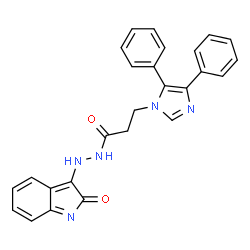 3-(4,5-diphenyl-1H-imidazol-1-yl)-N'-[(3E)-2-oxo-1,2-dihydro-3H-indol-3-ylidene]propanehydrazide structure