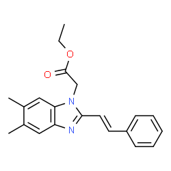 ETHYL 2-(5,6-DIMETHYL-2-STYRYL-1H-1,3-BENZIMIDAZOL-1-YL)ACETATE结构式