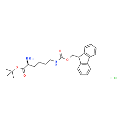 (S)-6-((((9H-芴-9-基)甲氧基)羰基)氨基)-2-氨基己酸叔丁基酯盐酸盐结构式