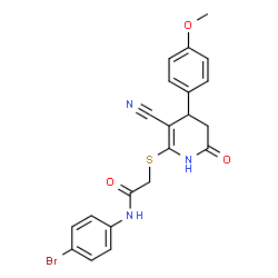 N-(4-bromophenyl)-2-((3-cyano-4-(4-methoxyphenyl)-6-oxo-1,4,5,6-tetrahydropyridin-2-yl)thio)acetamide picture
