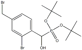 [(2-Bromo-4-bromomethyl-phenyl)-hydroxy-methyl]-phosphonic acid di-tert-butyl ester结构式