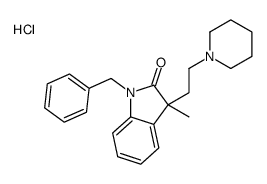 1-benzyl-3-methyl-3-(2-piperidin-1-ium-1-ylethyl)indol-2-one,chloride Structure
