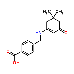 4-{[(5,5-Dimethyl-3-oxo-1-cyclohexen-1-yl)amino]methyl}benzoic acid结构式