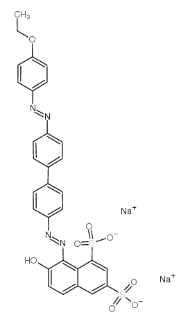 1,3-Naphthalenedisulfonicacid,8-[2-[4'-[2-(4-ethoxyphenyl)diazenyl][1,1'-biphenyl]-4-yl]diazenyl]-7-hydroxy-,sodium salt (1:2) Structure