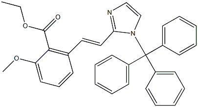 2-Methoxy-6-[2-(1-trityl-1H-imidazol-2-yl)-vinyl]-benzoic acid ethyl ester Structure