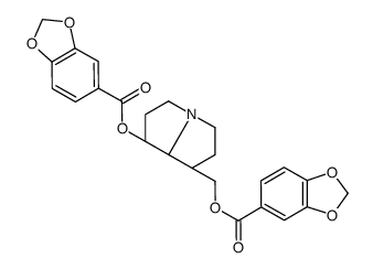 1,3-Benzodioxole-5-carboxylic acid, (7-((1,3-benzodioxol-5-ylcarbonyl) oxy)hexahydro-1H-pyrrolizin-1-yl)methyl ester, (1S-(1alpha,7alpha,7abe ta))-结构式