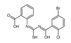 2-[(5-bromo-2-chlorobenzoyl)carbamothioylamino]benzoic acid Structure