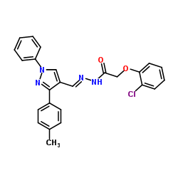 2-(2-Chlorophenoxy)-N'-{(E)-[3-(4-methylphenyl)-1-phenyl-1H-pyrazol-4-yl]methylene}acetohydrazide Structure