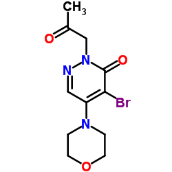 4-Bromo-5-(4-morpholinyl)-2-(2-oxopropyl)-3(2H)-pyridazinone Structure