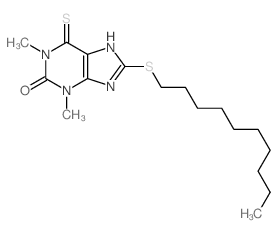 Uric acid, 1,3-dimethyl-8-decylthio-6-thio- picture