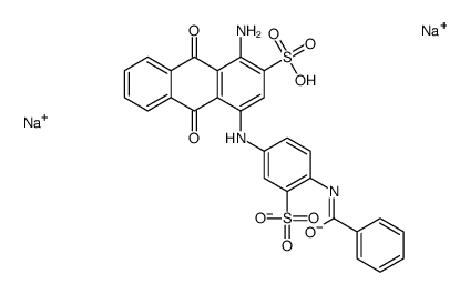 disodium,1-amino-4-(4-benzamido-3-sulfonatoanilino)-9,10-dioxoanthracene-2-sulfonate结构式