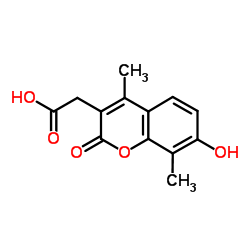 (7-Hydroxy-4,8-dimethyl-2-oxo-2H-chromen-3-yl)acetic acid Structure