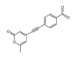 6-methyl-4-[2-(4-nitrophenyl)ethynyl]pyran-2-one结构式
