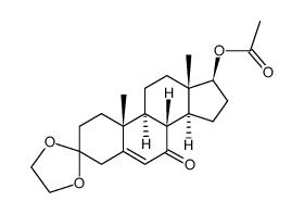 3,3-ethylenedioxy-7-oxo-5-androsten-17β-yl acetate Structure