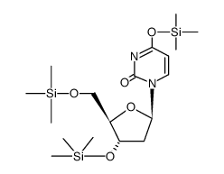 1-(O3,O5-bis-trimethylsilanyl-β-D-erythro-2-deoxy-pentofuranosyl)-4-trimethylsilanyloxy-1H-pyrimidin-2-one Structure