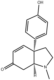 (3aR,7aS)-1,2,3,3a,7,7a-Hexahydro-3a-(4-hydroxyphenyl)-1-methyl-6H-indol-6-one Structure