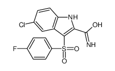 5-chloro-3-(4-fluorophenyl)sulfonyl-1H-indole-2-carboxamide Structure